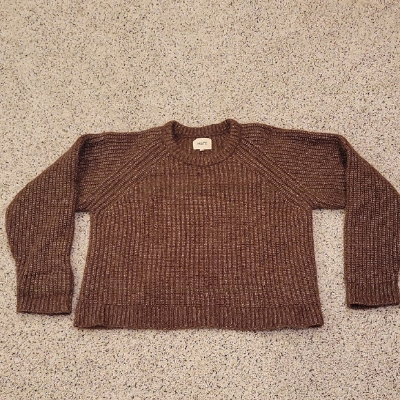 Mate The Label Super Fine Alpaca Oeganic Cotton Crewneck Sweater Xsmall/Small - Picture 2 of 5